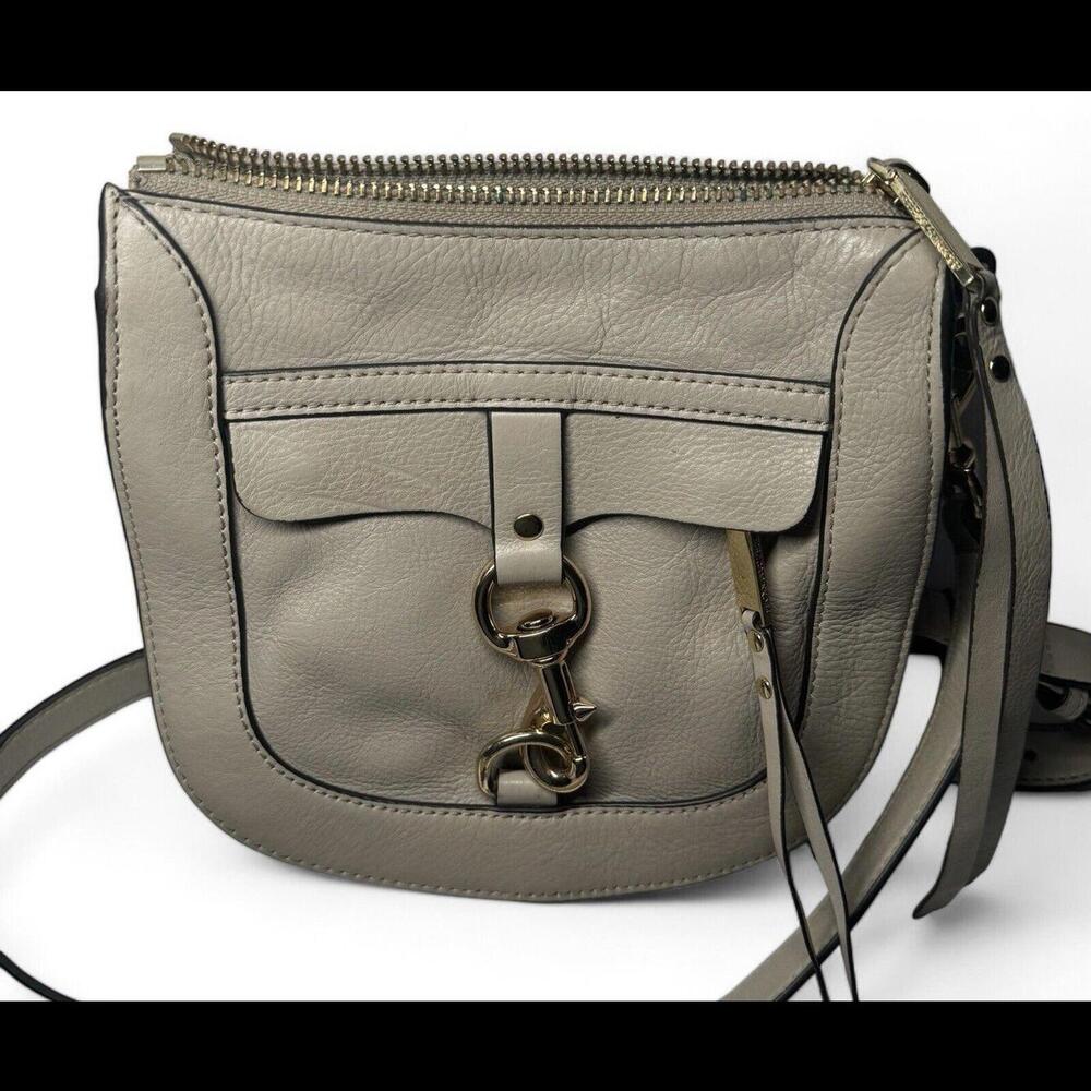 Rebecca Minkoff Beige Leather And Suede Dog Clip Saddle Bag